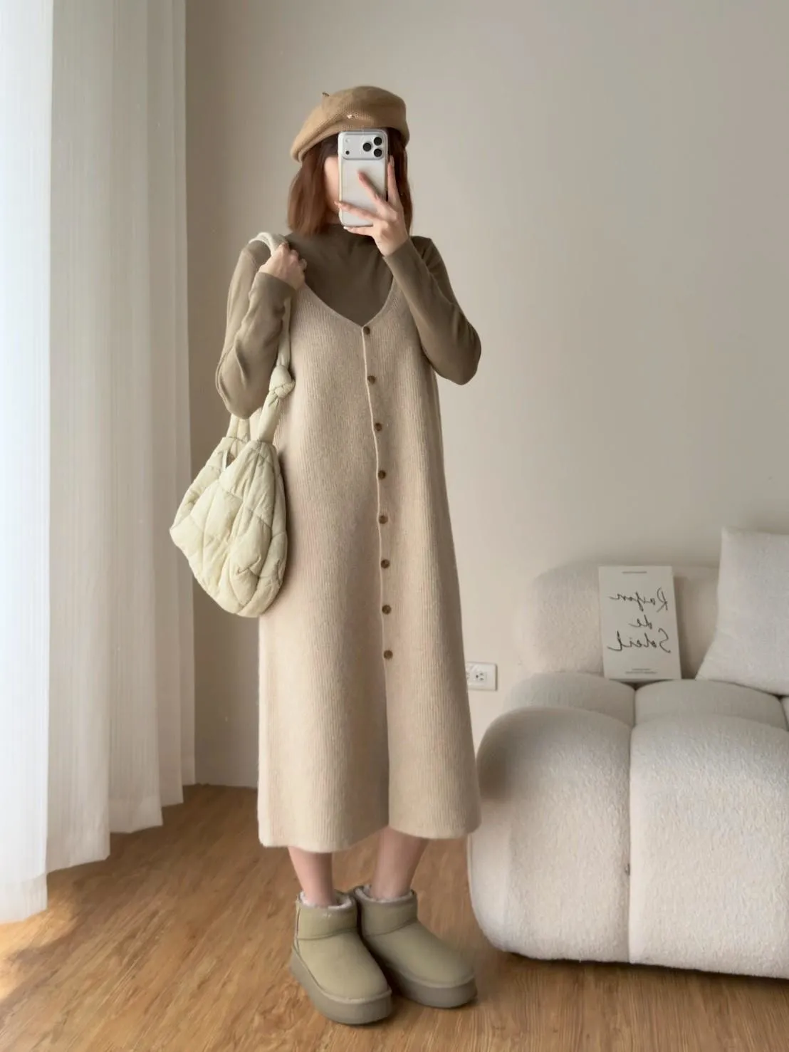 毛料排釦背心長洋