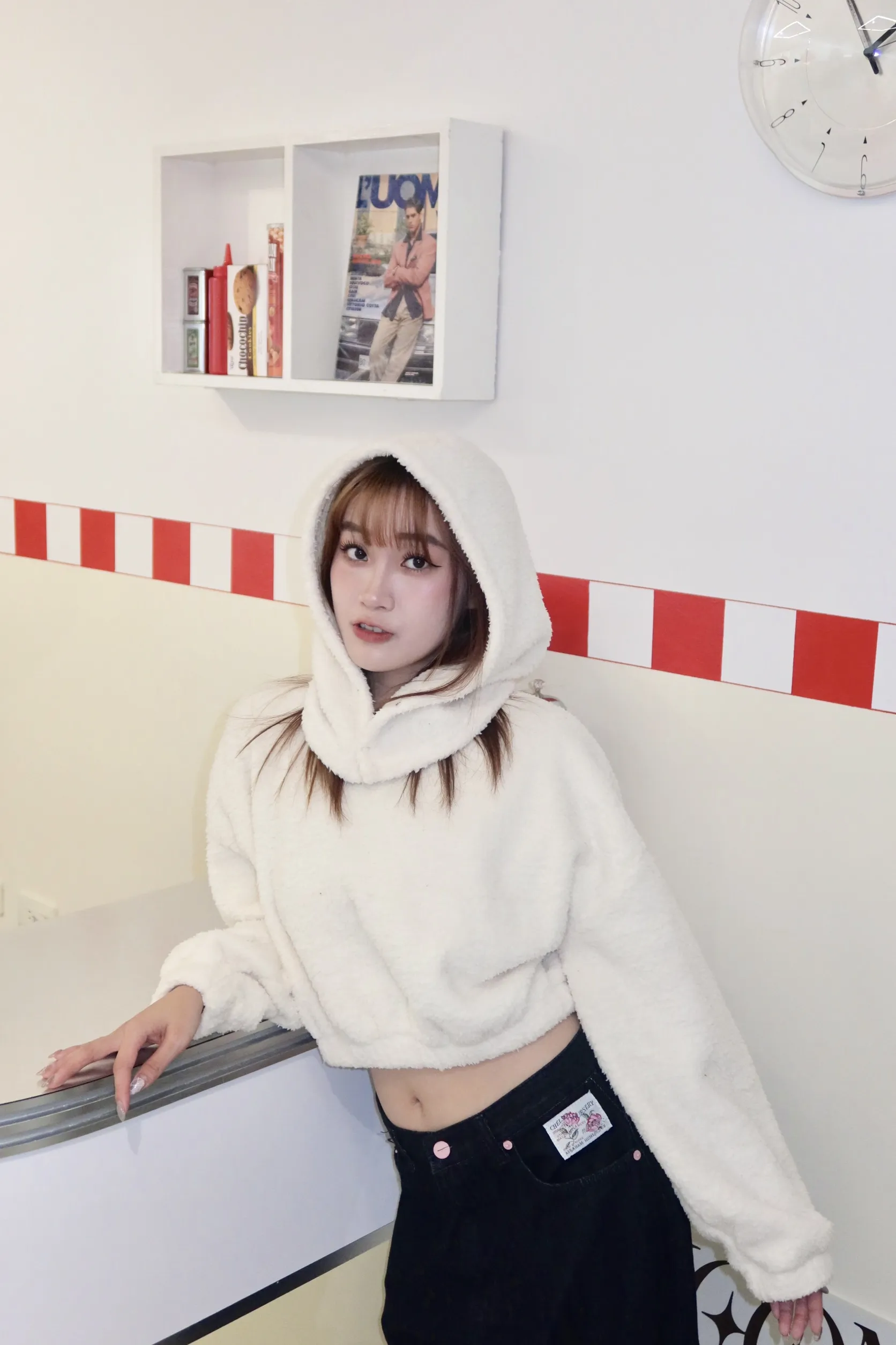 正韓巴拉克拉法羊毛熊熊帽套裝