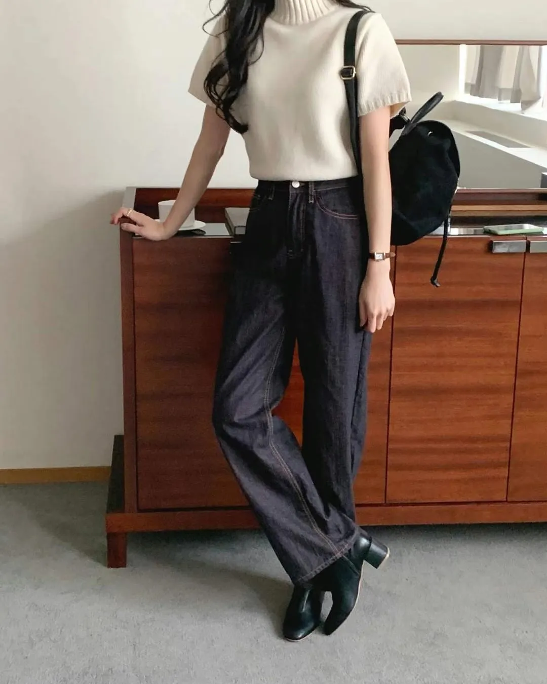 正韓-復古直筒造型牛仔褲 SALE大特價！