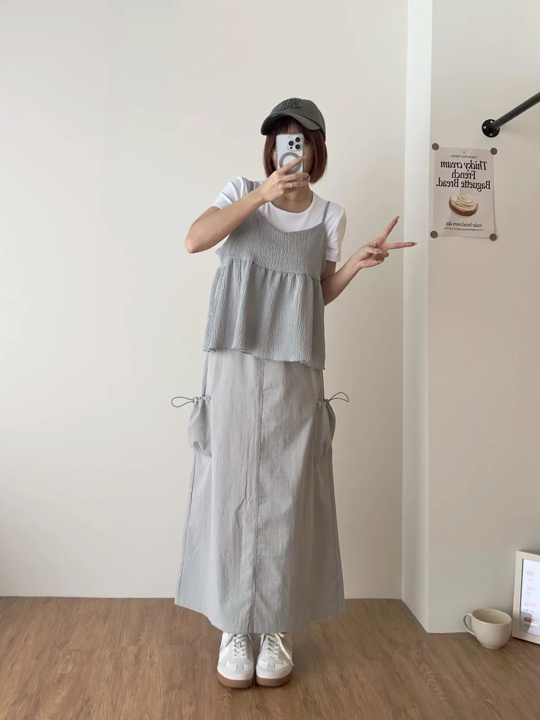 壓皺天絲背心