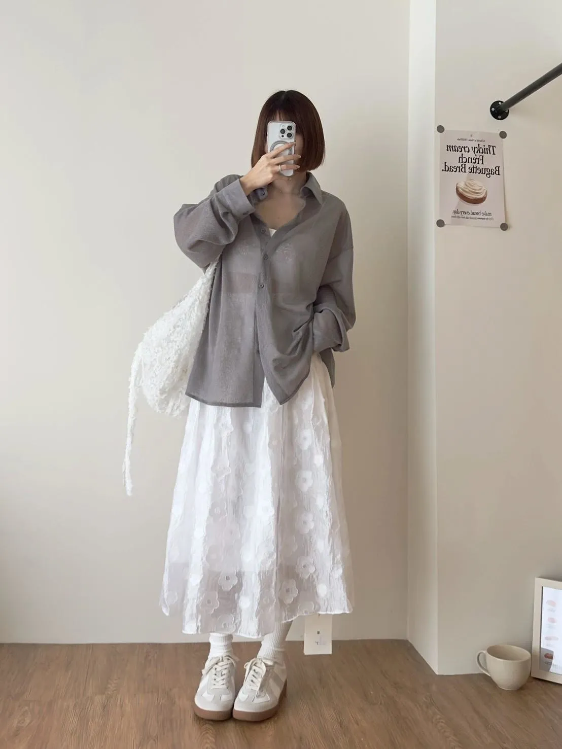 花朵雪紡長裙