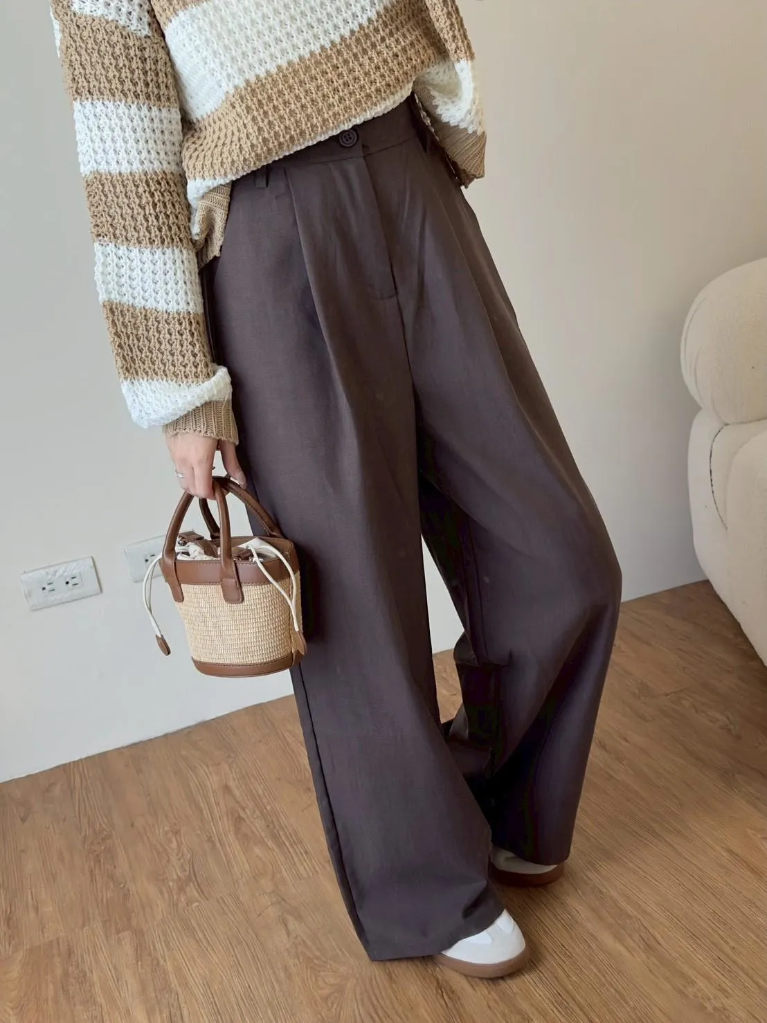 洗水棉麻打折西裝褲