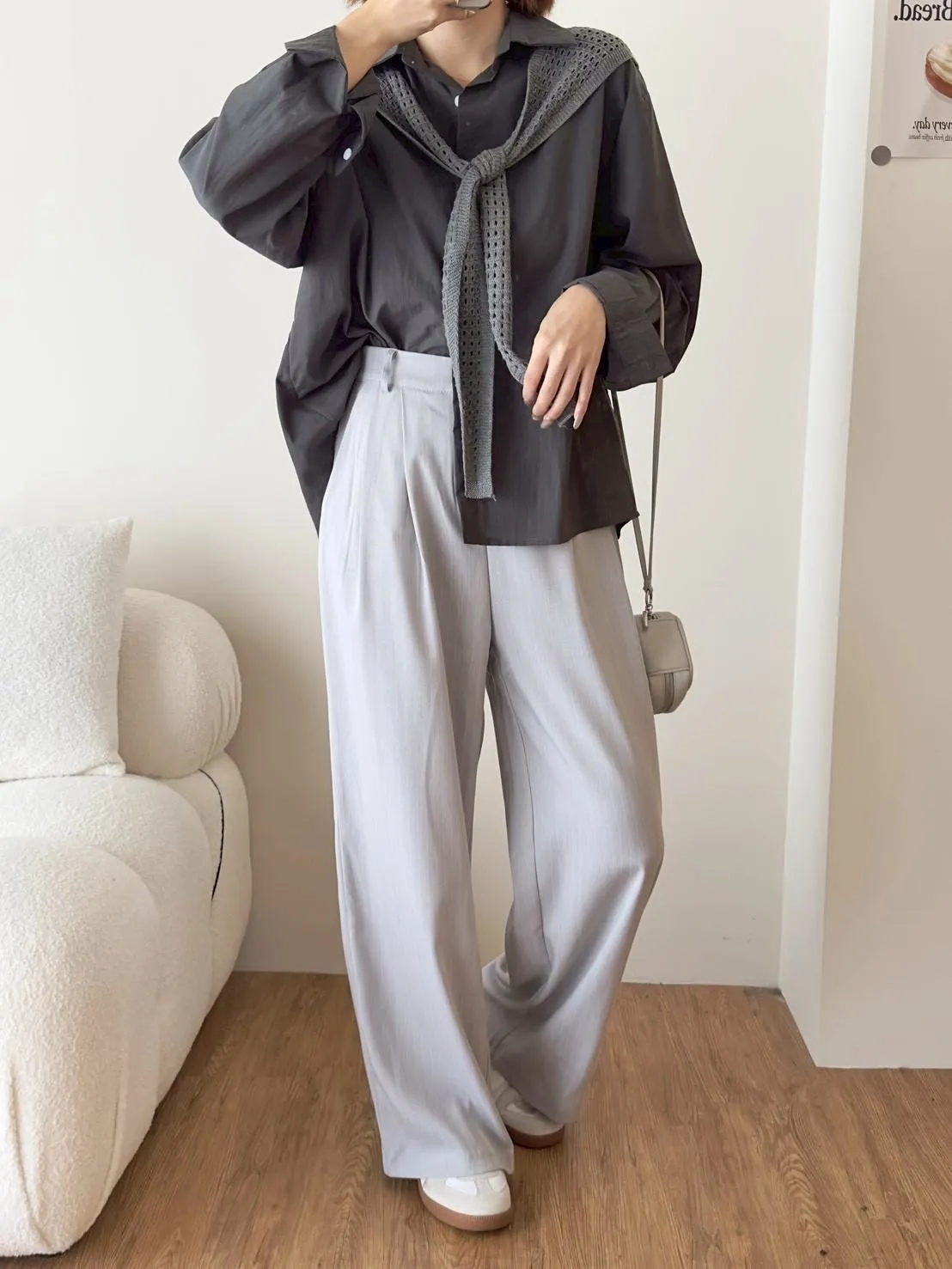 撞色披肩襯衫