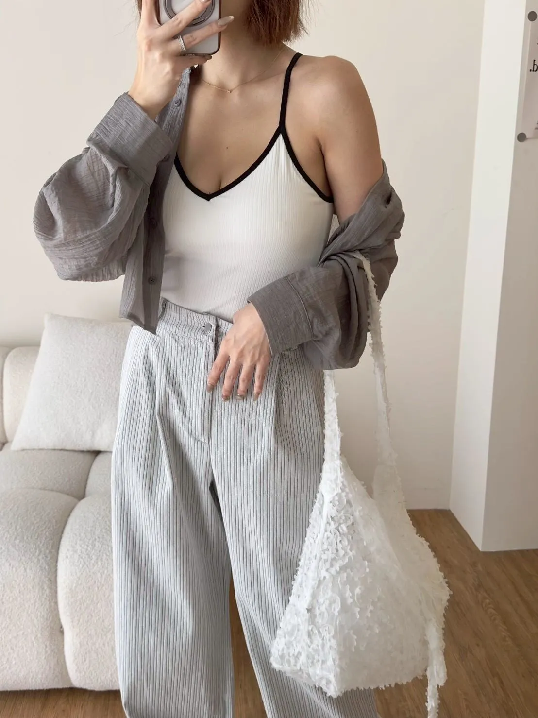 小香風撞色後交叉小可愛