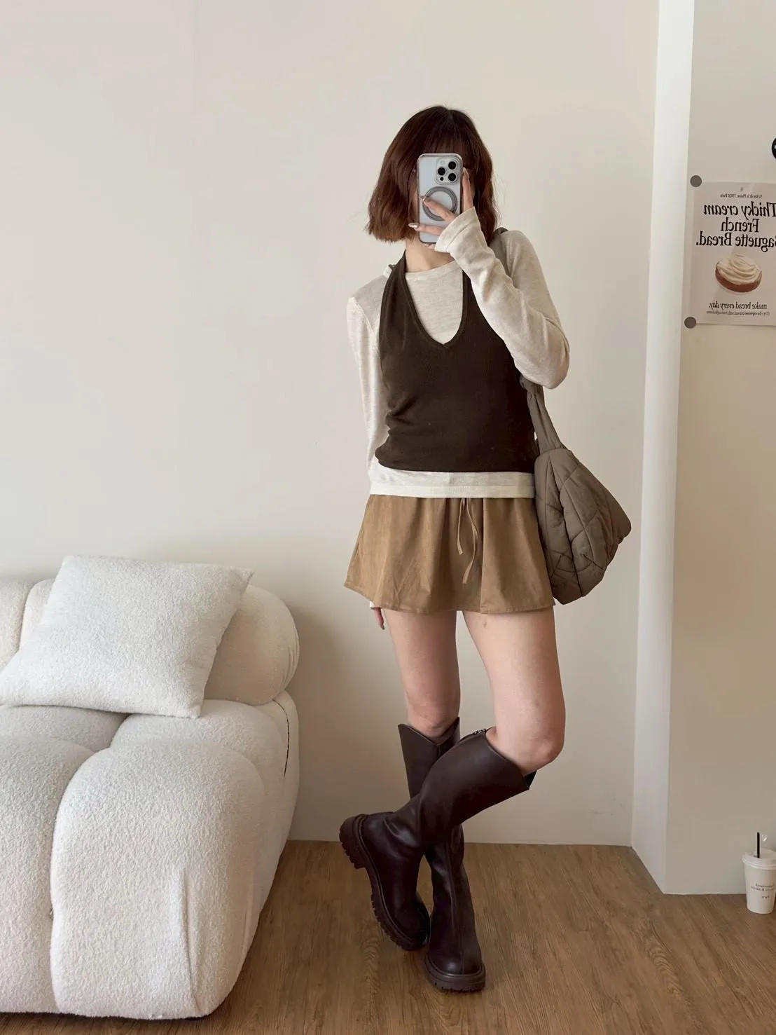 繞脖撞色兩件式上衣
