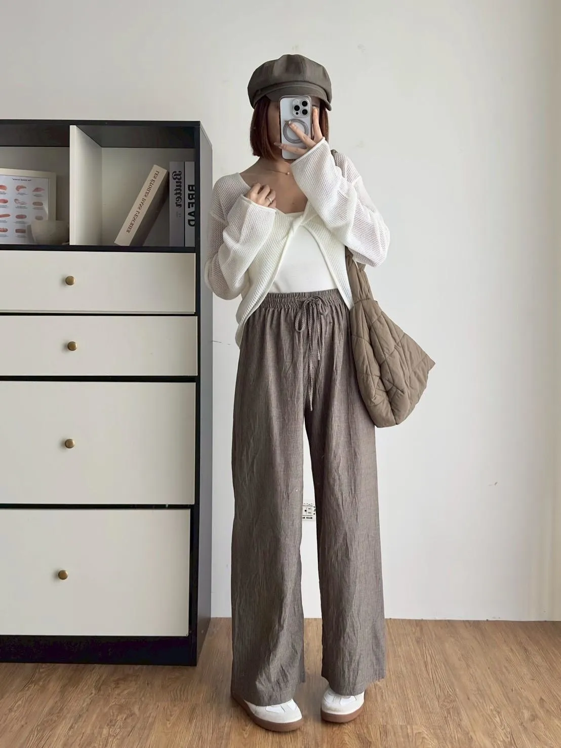 前扭結兩件式針織上衣