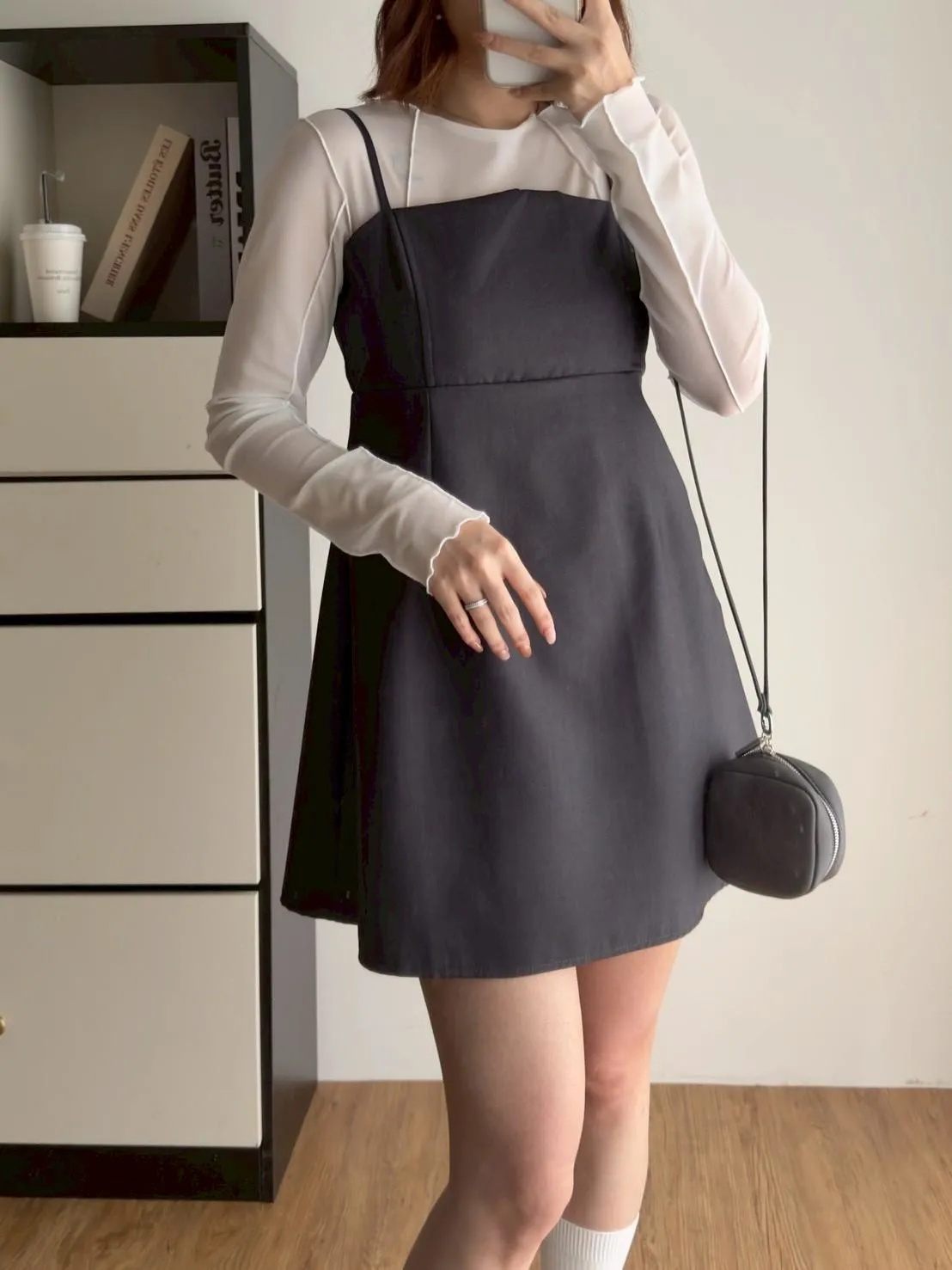 西裝細肩短洋裝