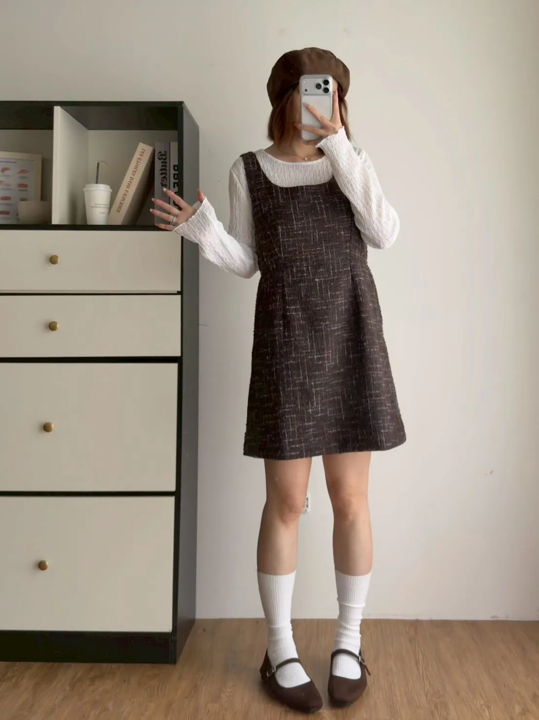 毛呢小香風背心短洋