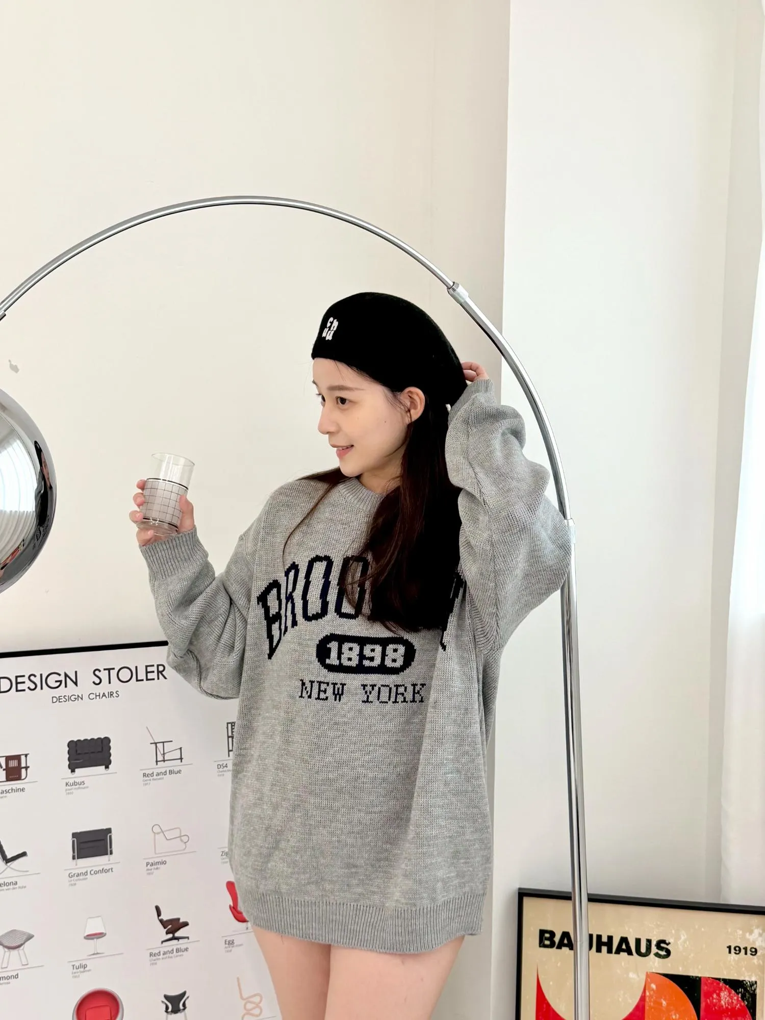 正韓布魯克林針織寬鬆衫