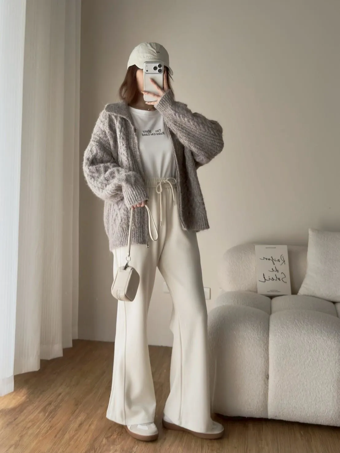 質感奶糯麻花拉鍊毛衣外套