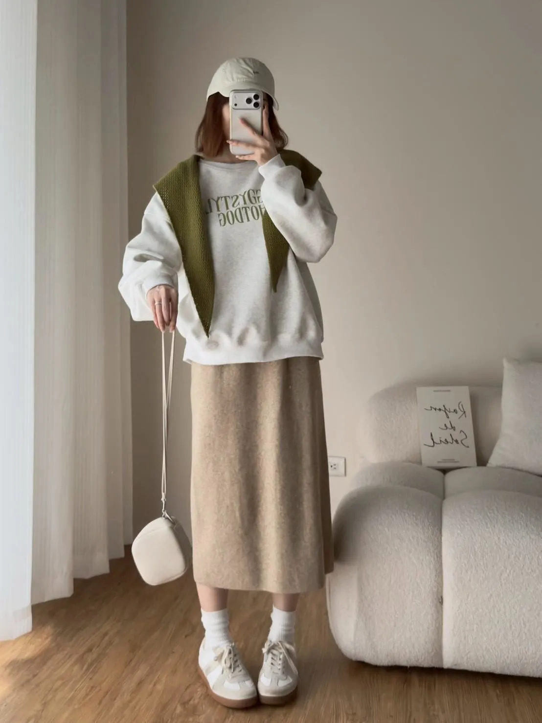 苞芯紗針織後開衩百搭長裙