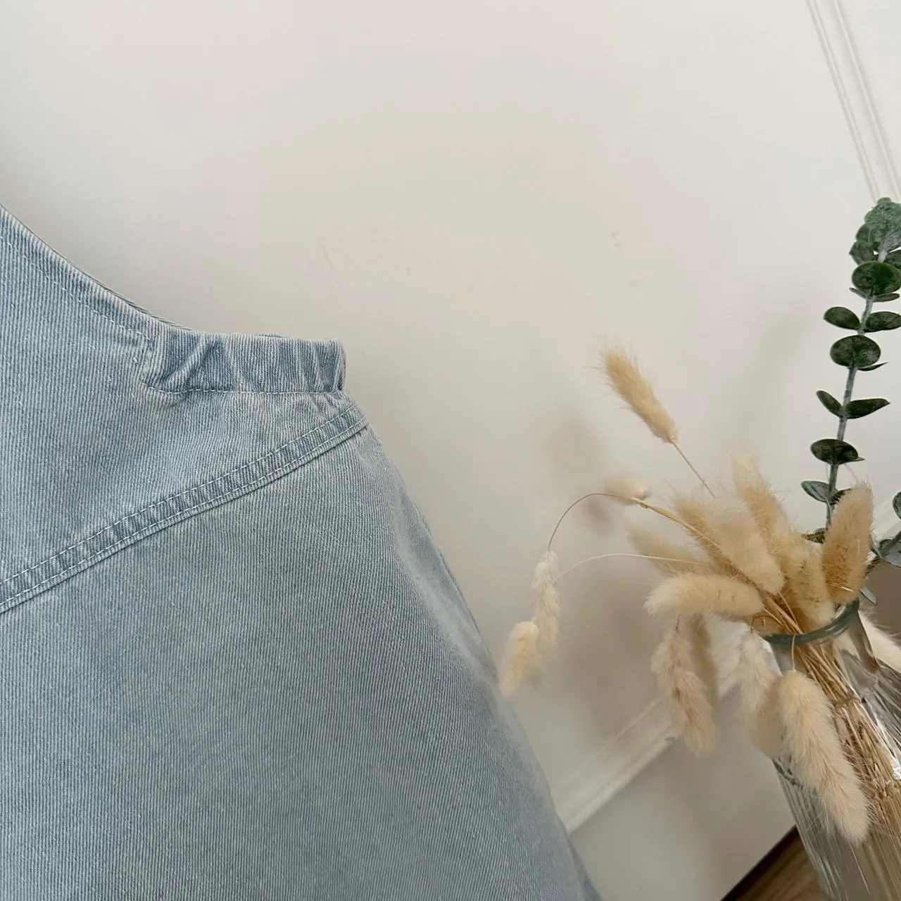水洗丹寧吊帶裙