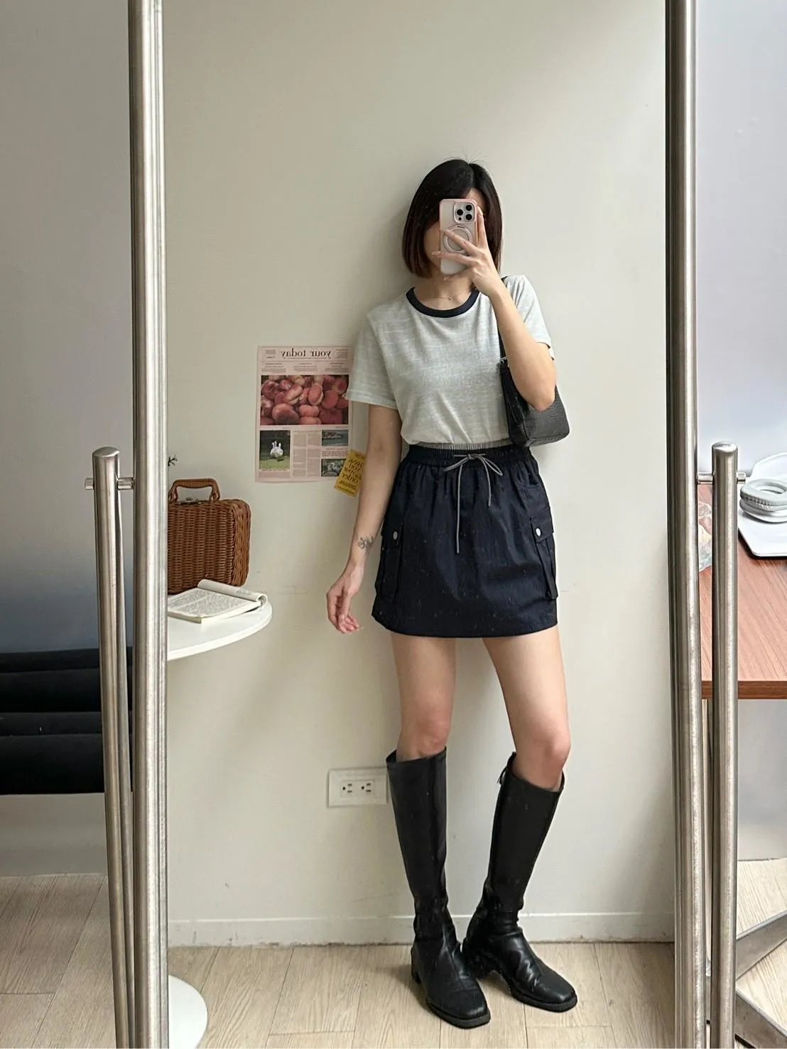撞色橫條上衣
