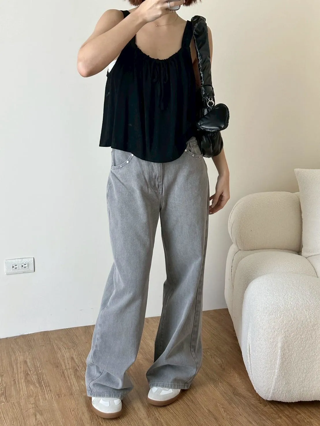 兩面穿綁帶棉麻背心