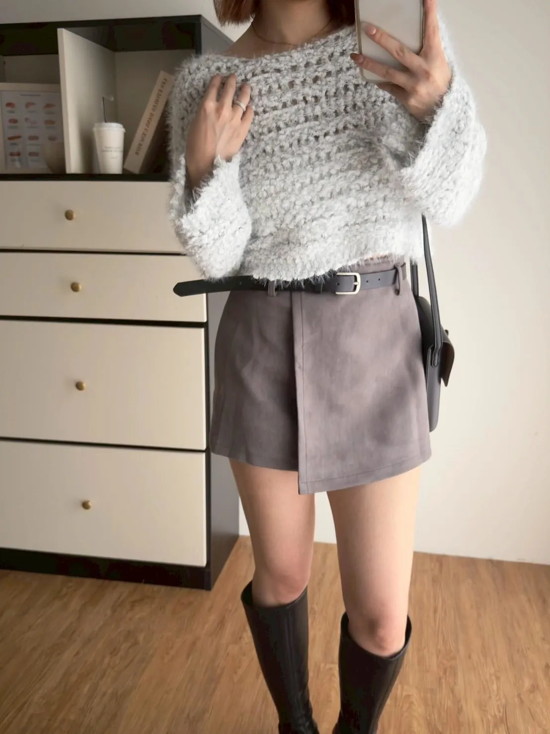 奶糯糯小格洞短板毛衣