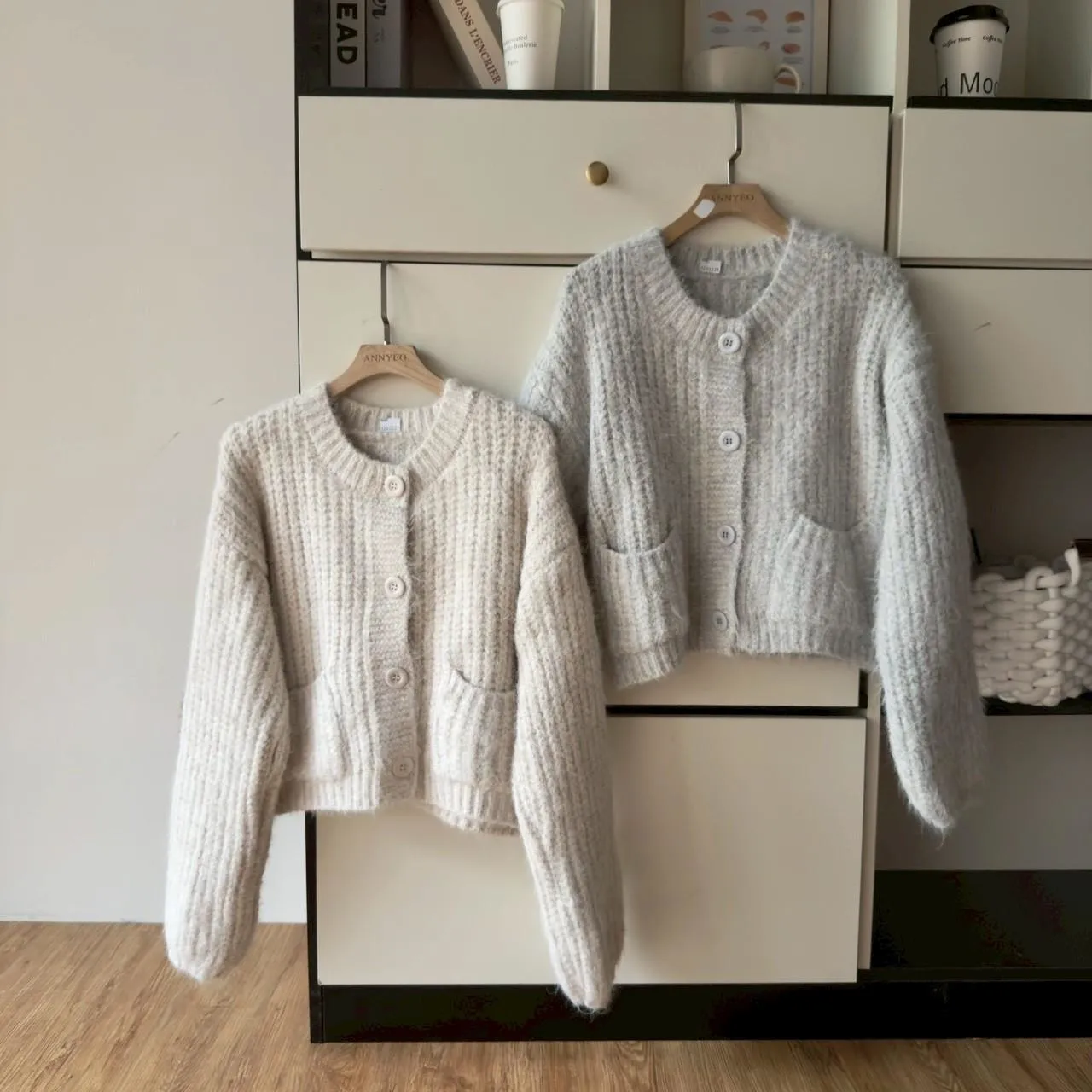 北極絨雙口袋排釦外套