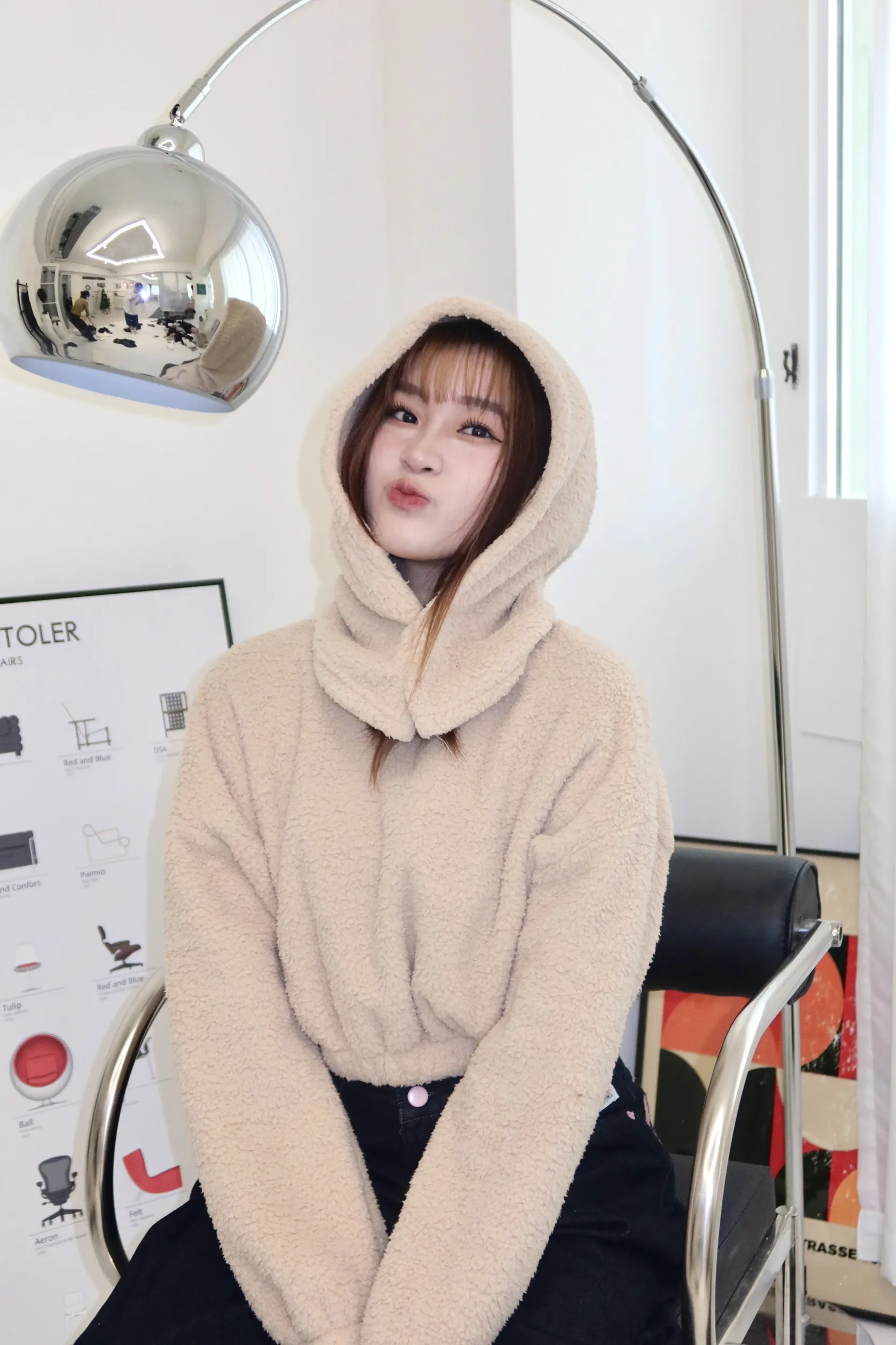 正韓巴拉克拉法羊毛熊熊帽套裝