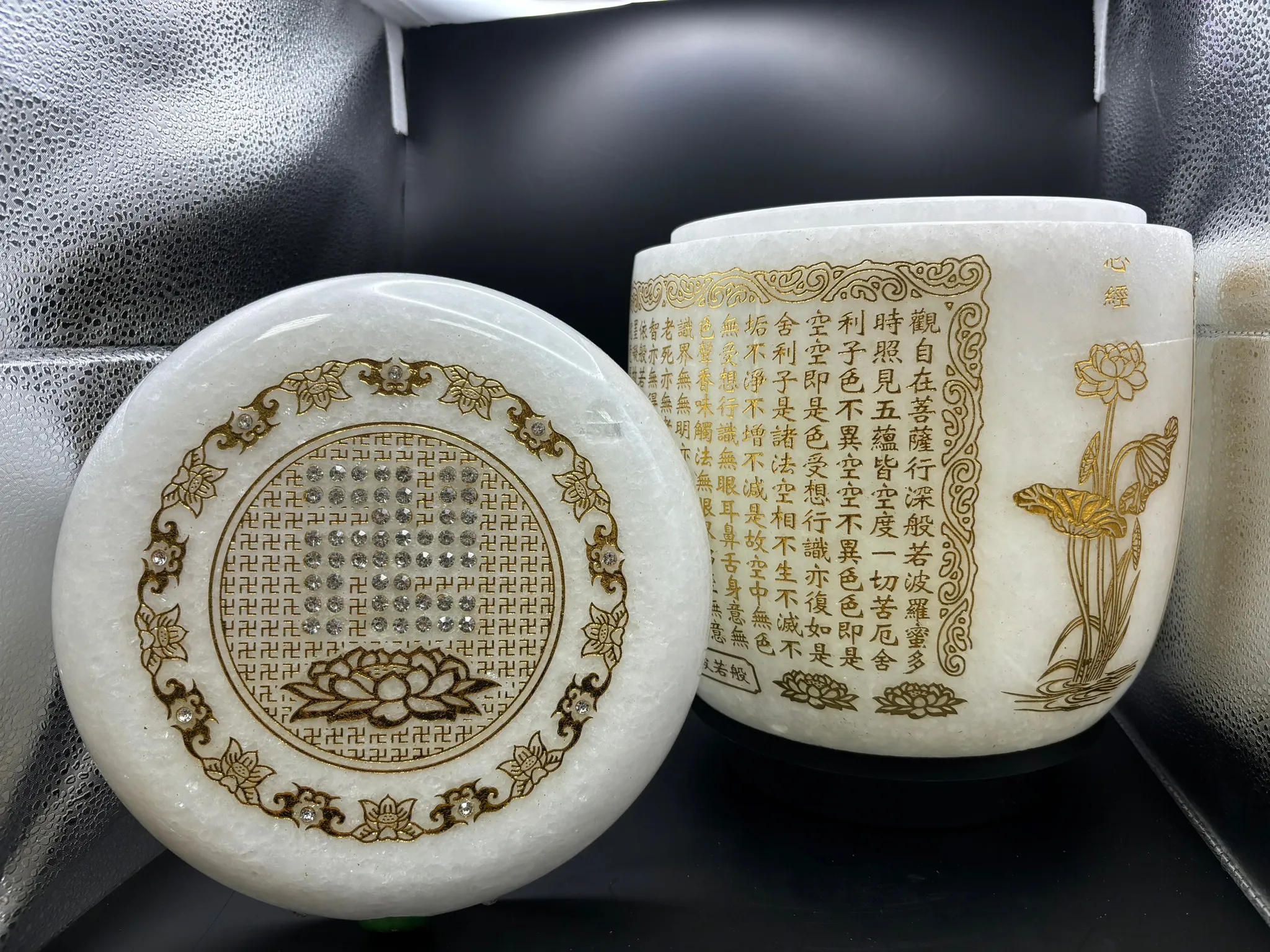 漢白玉心經骨灰罈 (骨灰罐) 