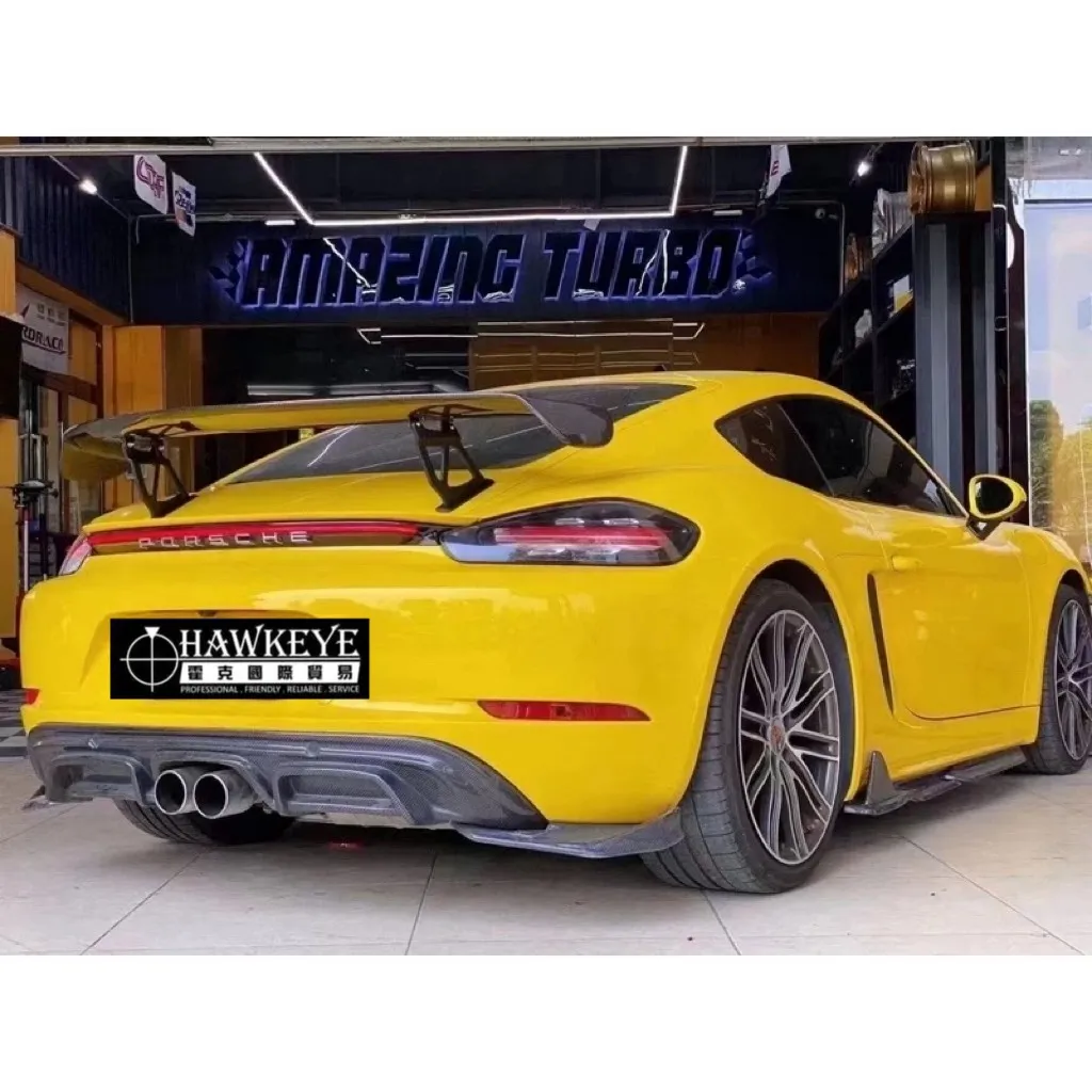 Porsche 保時捷 981/987/718 Cayman 專用GT4碳纖維大尾翼