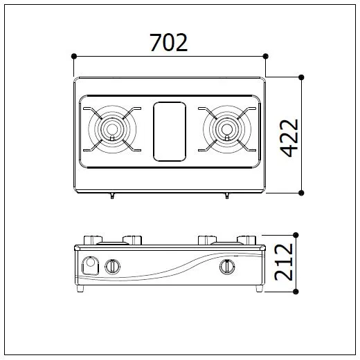 台爐式內焰不銹鋼雙口爐 RTS-N2701S