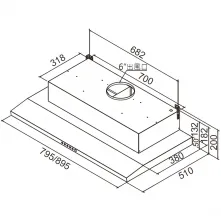 JT-1836-隱藏式排油煙機