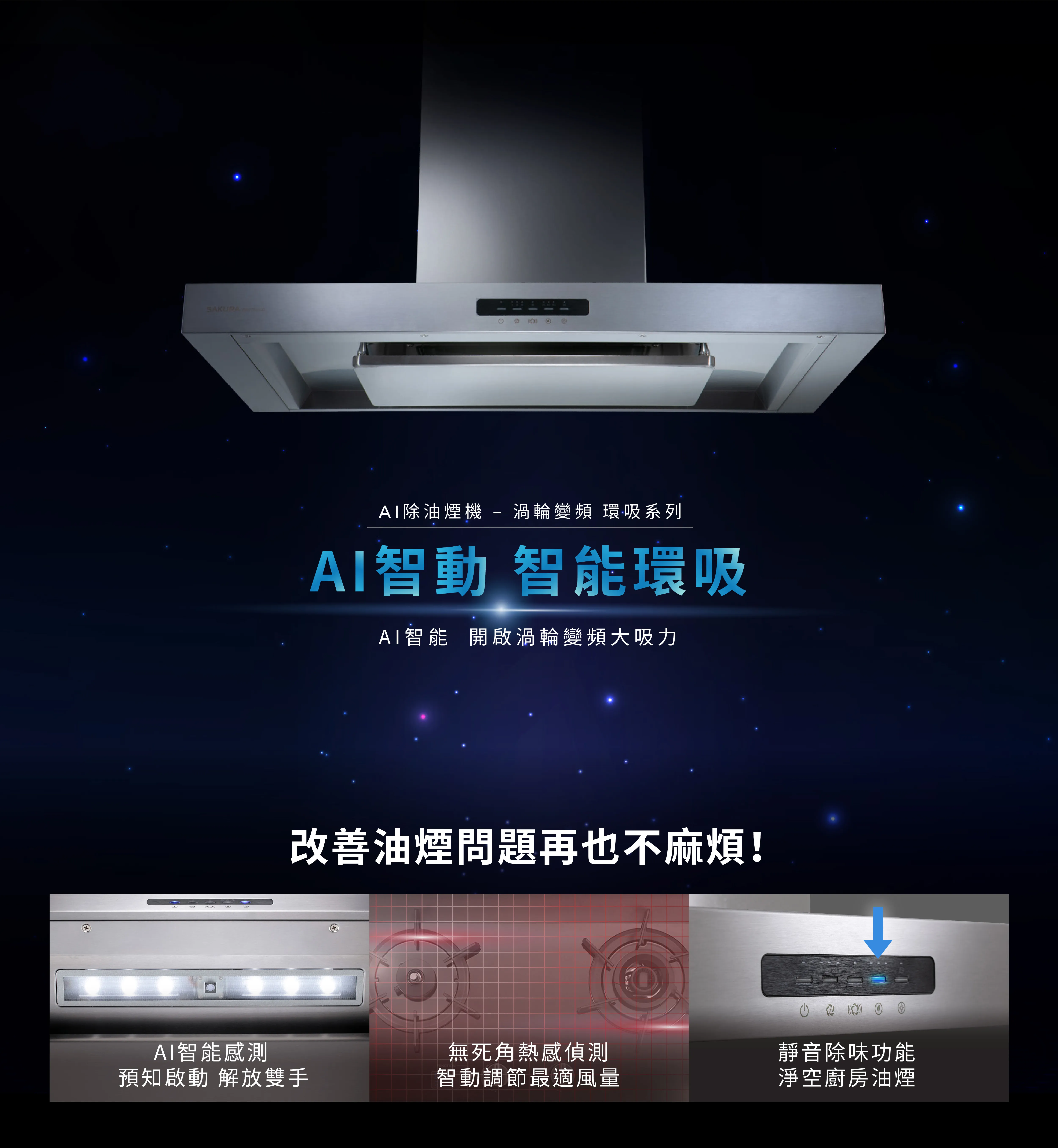 AI除油煙機-渦輪變頻 環吸系列 DR7788
