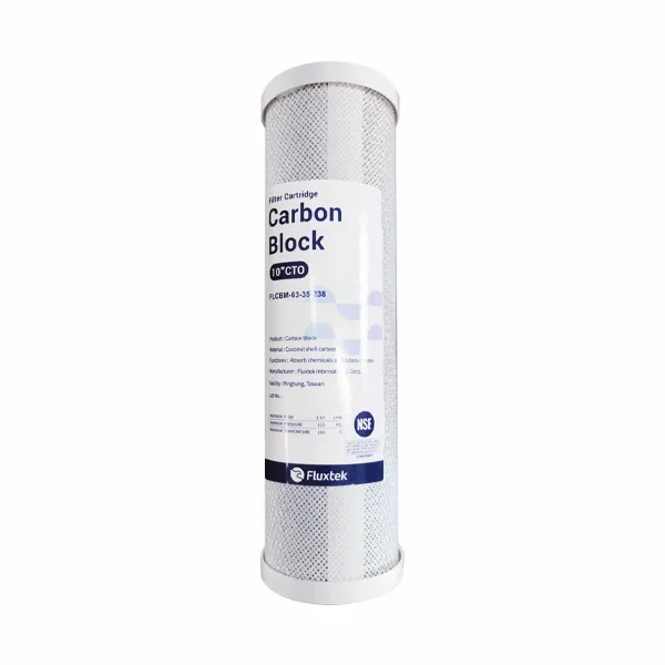 凡事康 Fluxtek 高品質 CTO柱狀椰殼活性碳濾心 (NSF認證)【台灣製造】