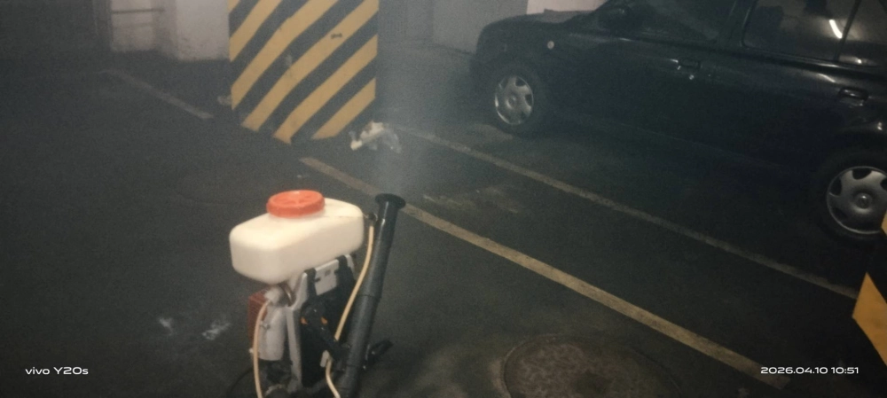 三峽社區停車場消毒