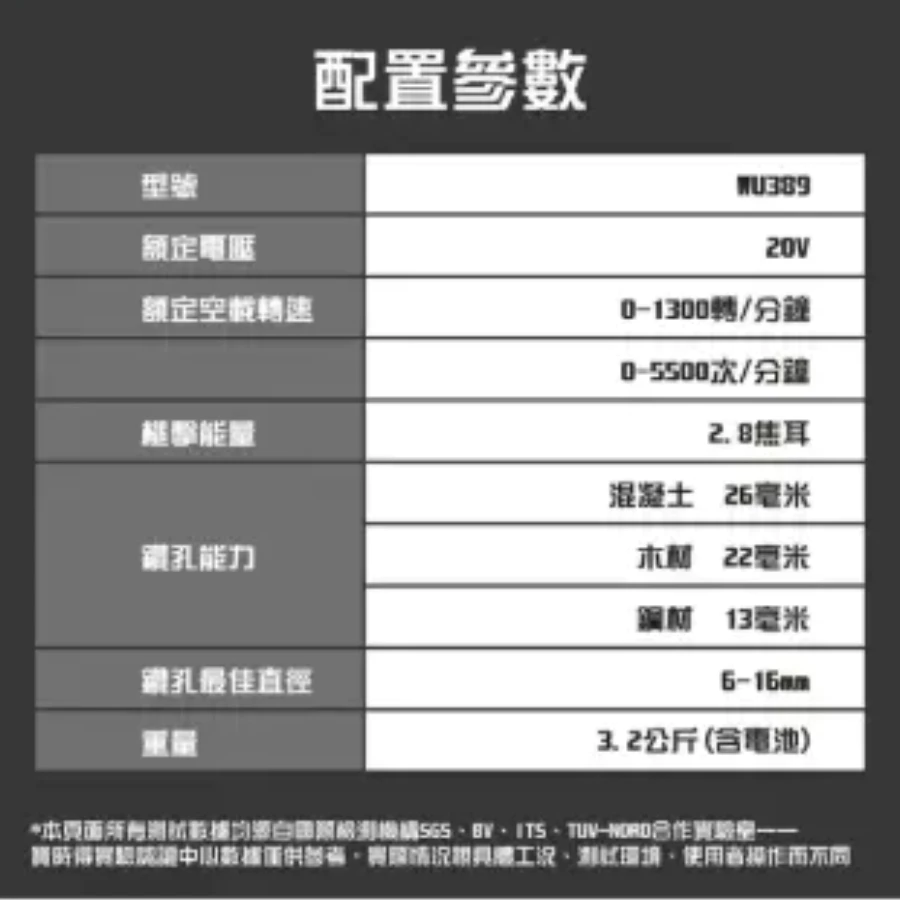 WU389鋰電無刷免出力電錘20V 26mm 錘鑽/平鑽/鏟鑿 三功能 水電 水泥 地板 鑽牆 電槌 WORX 威克士