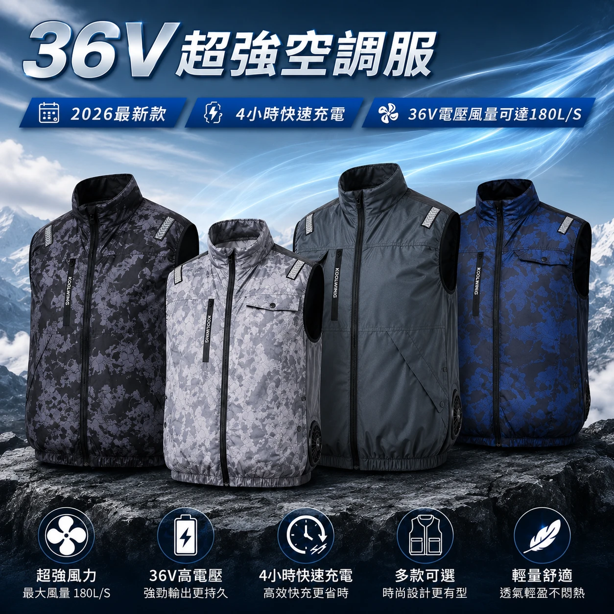 【日本暢銷】36V空調服 帶風扇工作服  鈦布 全線束 高空工作 防紫外線 防水 夏季 戶外工作