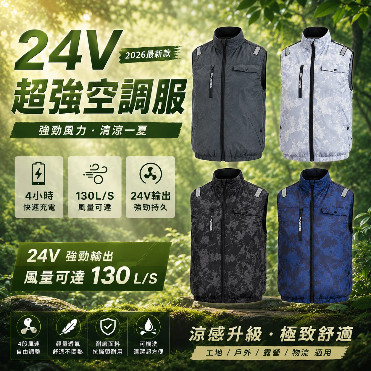 【日本暢銷】24V空調服 帶風扇工作服 鈦布 全線束 高空工作 防紫外線 防水 夏季 戶外工作