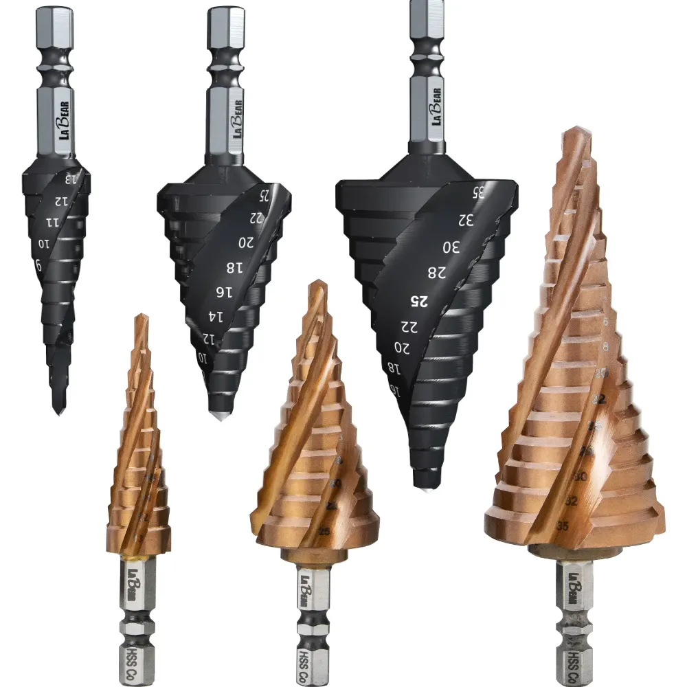 【LaBear】階梯鑽 兩刃/四刃 螺旋 白鐵用鑽尾 HSS高速鋼 3-13mm/4-25mm/6-35mm 專業級階梯