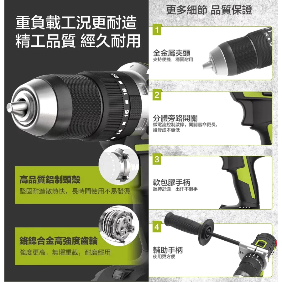 WU377 無刷鋰電震動衝擊鑽20V 13mm 150N.m電鑽 水電 木頭 水泥 金屬 工程 居家 WORX 威克士