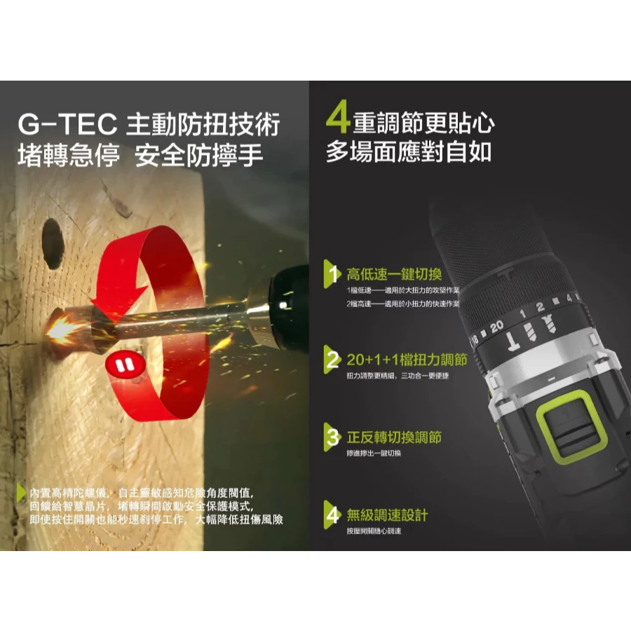 WU377 無刷鋰電震動衝擊鑽20V 13mm 150N.m電鑽 水電 木頭 水泥 金屬 工程 居家 WORX 威克士
