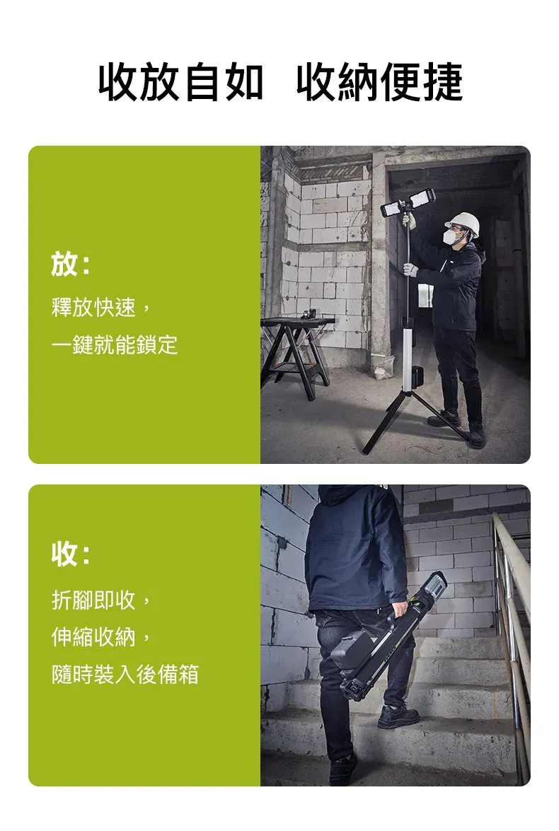 WU029 LED伸縮工作燈 20V 塔燈 露營 雙色溫 黃 白 高亮度 深夜施工 超高亮度 大廣角 WORX 威克士