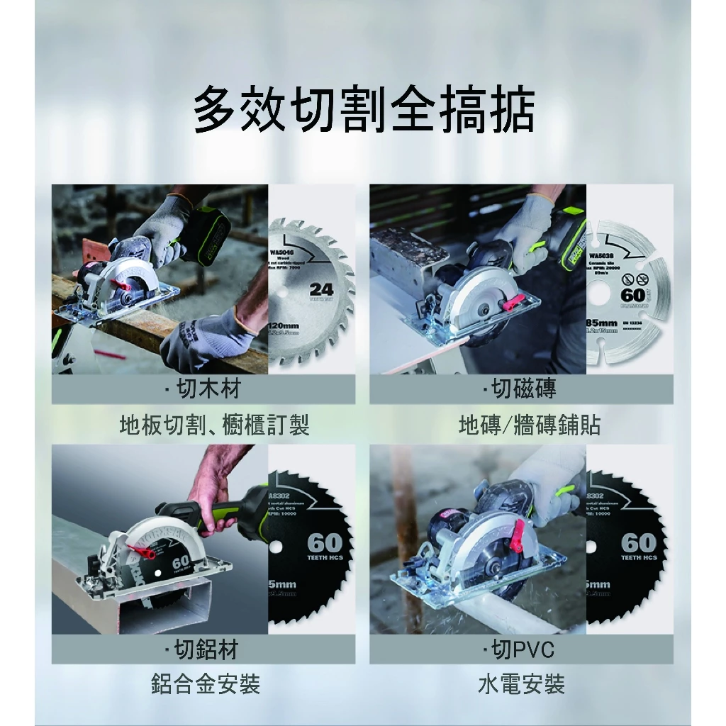 WU533 無刷鋰電圓鋸機20V 120mm 木工用 水電 可調整角度 木頭 金屬 木工必備 電鋸 照明 WORX威克士