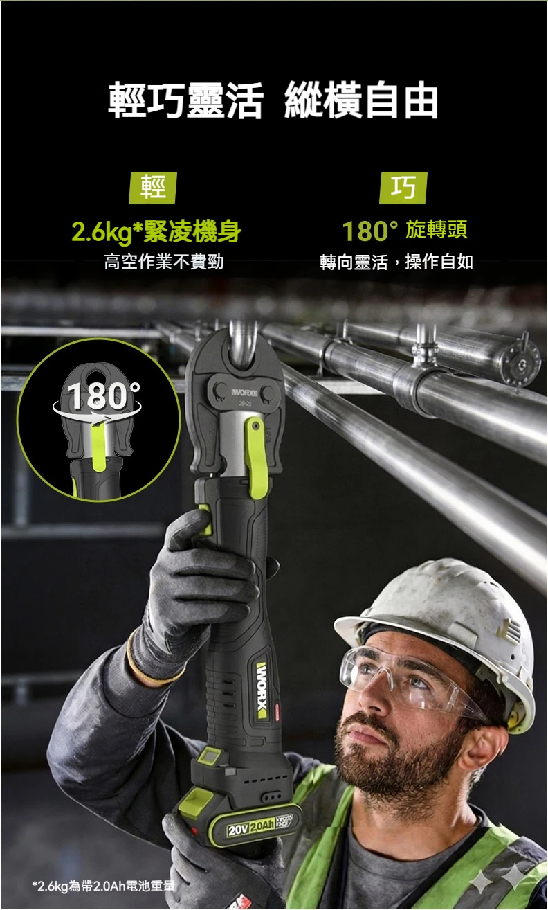 WU111 不銹鋼水管壓接機 20V 威克士 WORX 水電壓管工具 管件壓接機 不鏽鋼管壓接 水電工程配管