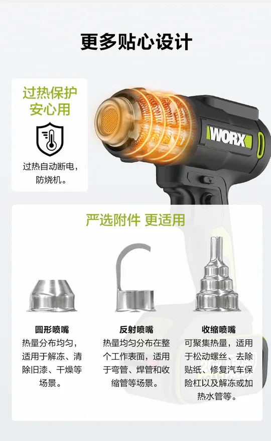 WORX 威克士 WU040 無線熱風槍 熱風機 數顯調溫 無段調溫 20V 熱縮 加熱 除膠 除漆 公司貨 保固一年