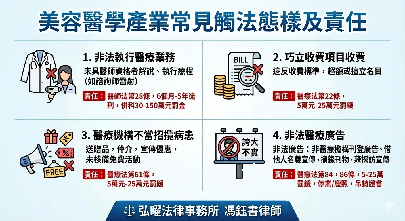 醫學美容業常見違法行為與法律責任：人員、財務、行銷與廣告的法律遵循