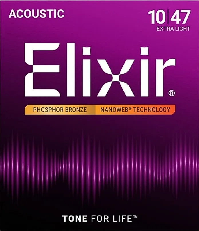 Elixir 11000 Polyweb 厚包覆 黃銅 民謠吉他弦 10-47