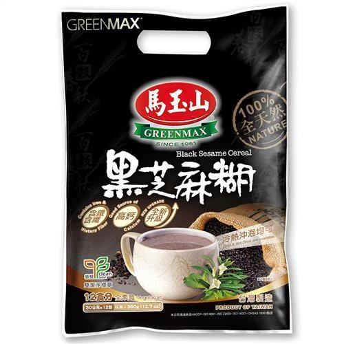 馬玉山 無加糖特濃/黑芝麻糊/山藥黑芝麻糊(30gx12包) 沖泡 早餐