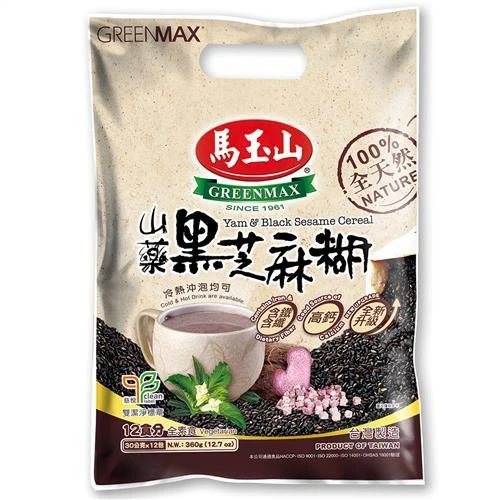 馬玉山 無加糖特濃/黑芝麻糊/山藥黑芝麻糊(30gx12包) 沖泡 早餐