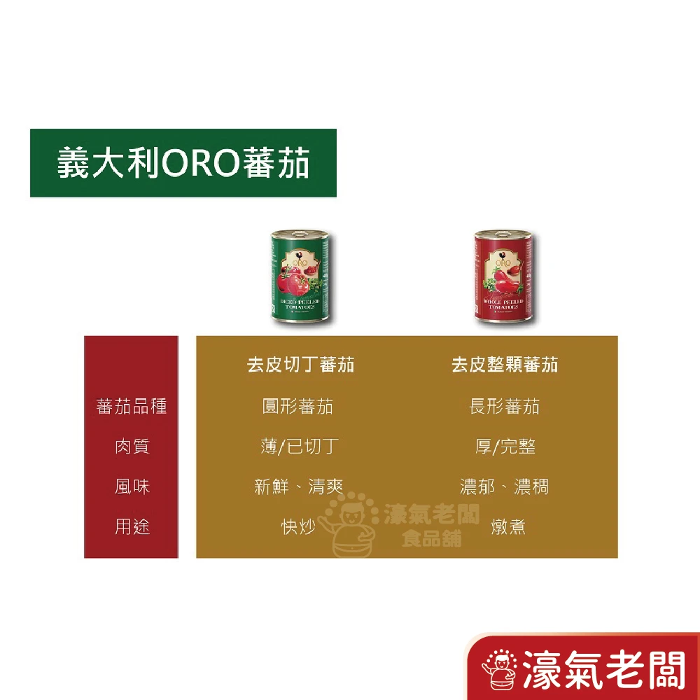 義大利ORO去皮整顆蕃茄 去皮切丁蕃茄 400公克 番茄 罐頭 西式料理 紅醬