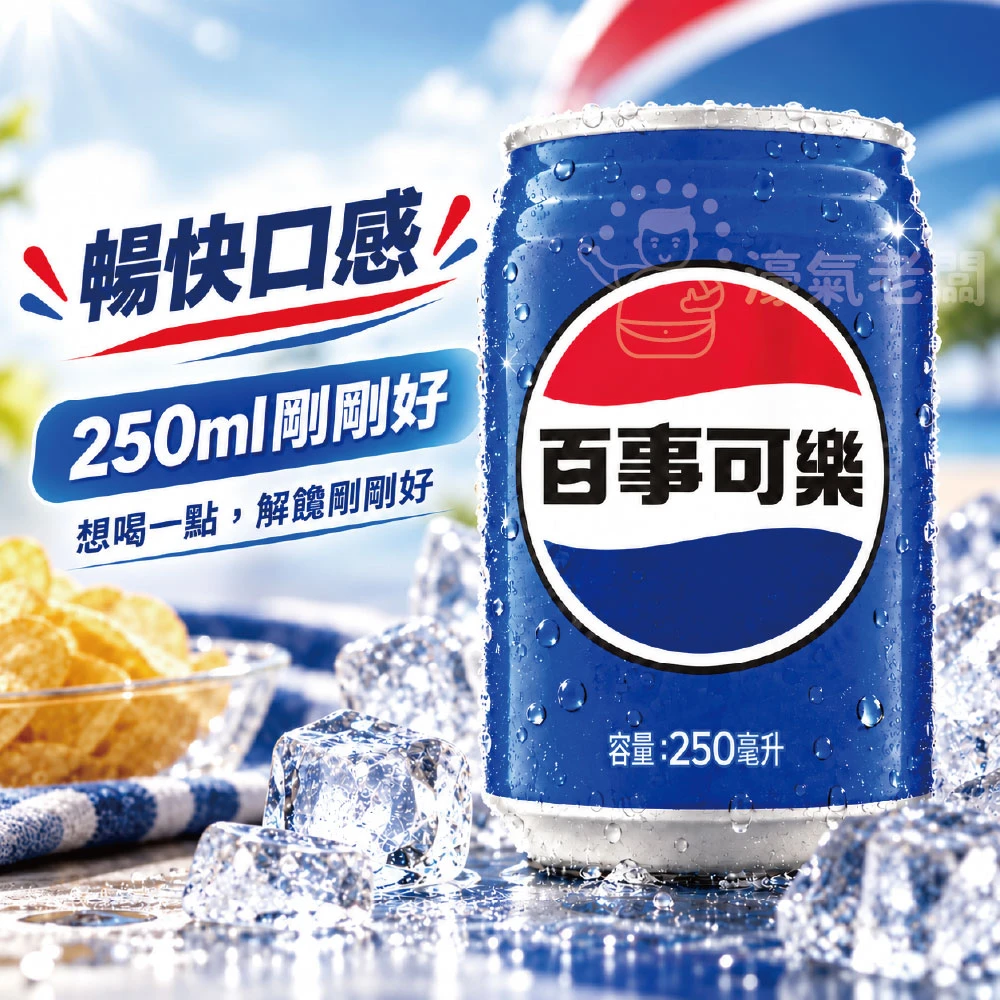 百事可樂250ml 24入組(鐵罐)飲料 可樂 鐵罐飲料 宅配