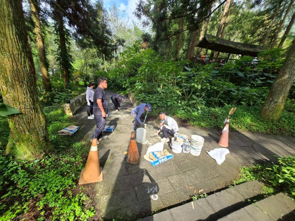 溪頭森林遊樂區補修工程作業