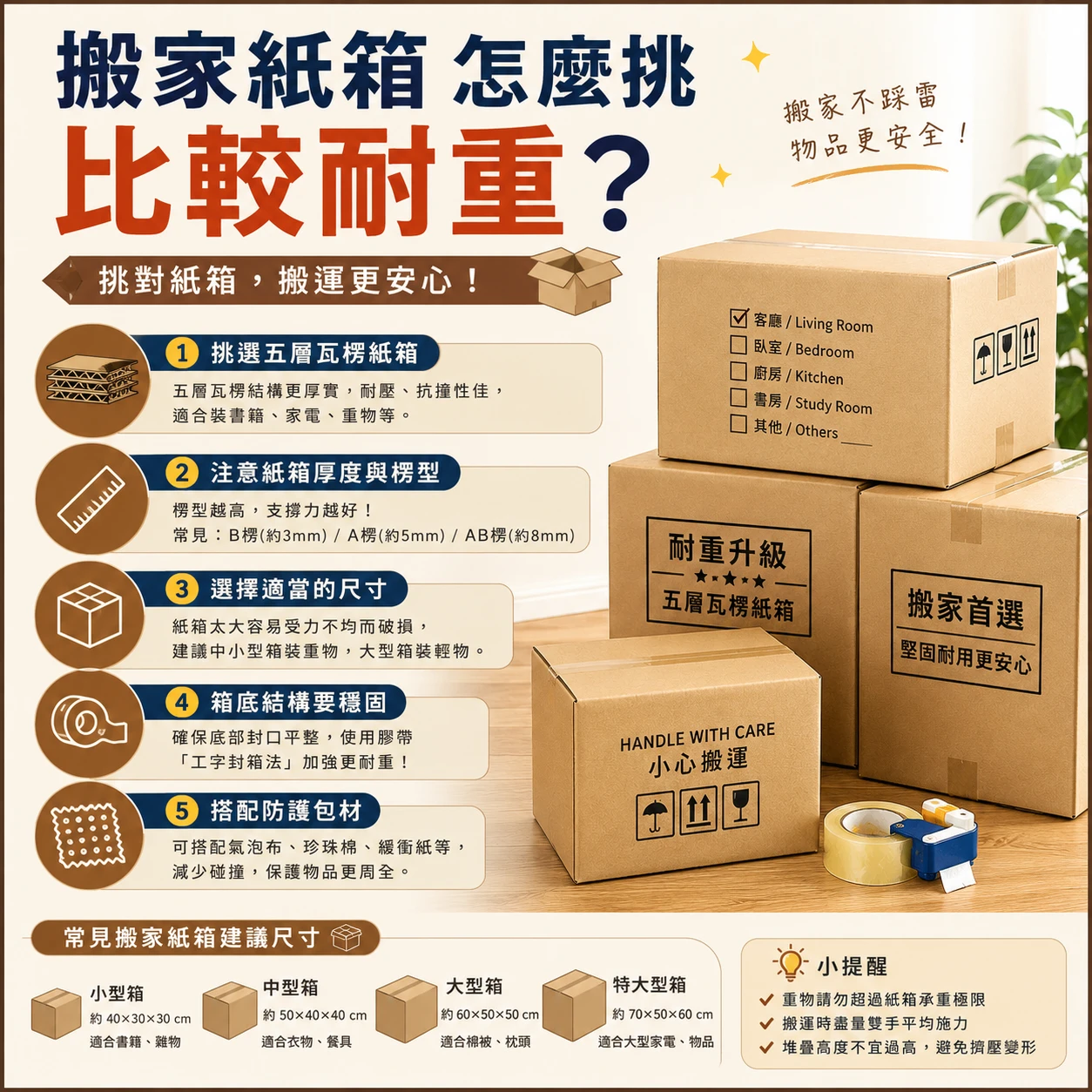 搬家紙箱要怎麼挑比較耐重？