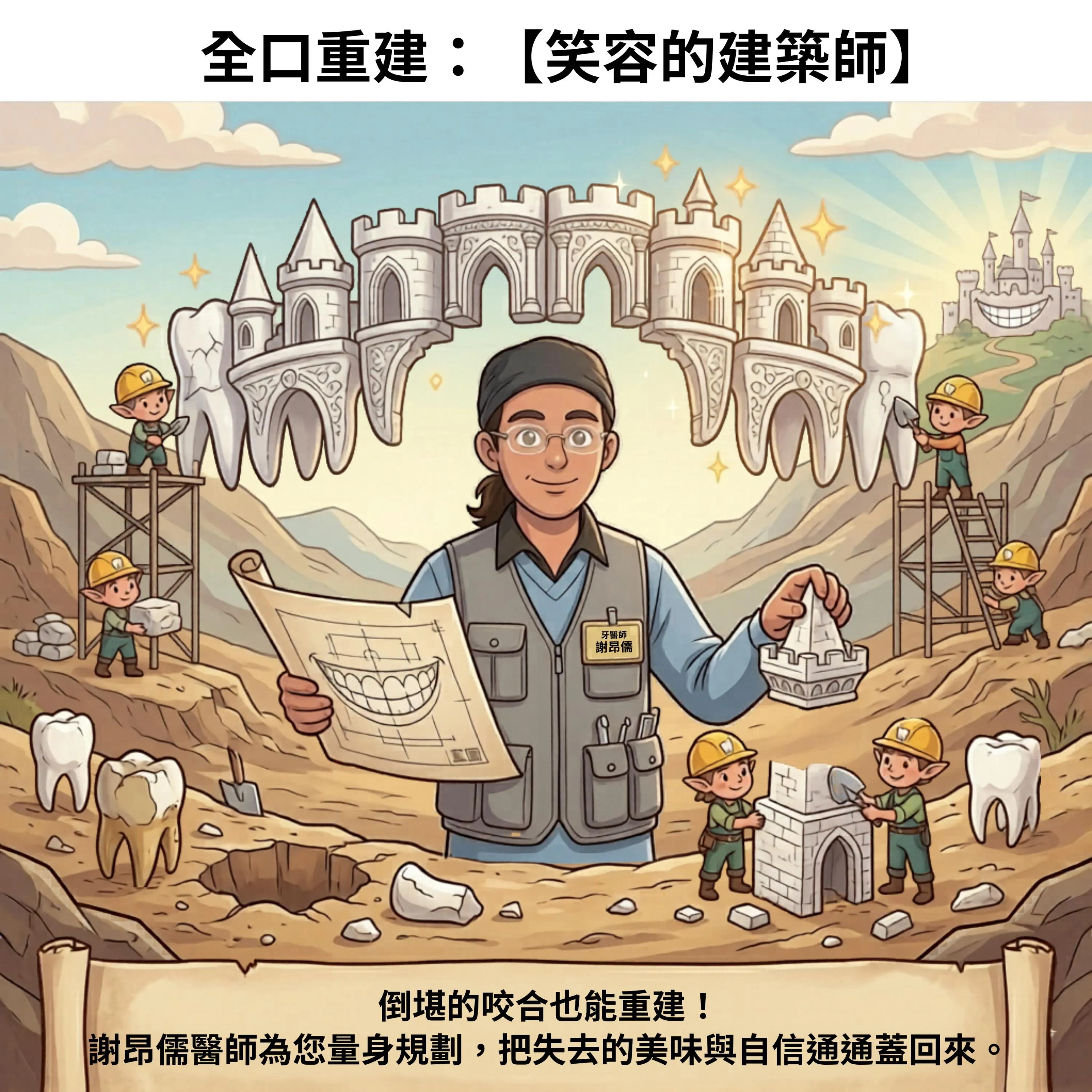 【笑容的建築師】全口重建計畫：謝昂儒醫師為您蓋回失去的自信與美味｜三重全口重建｜三重全口重建推薦｜三重ALL-ON-4全口重建｜台北全口重建｜台北全口重建推薦｜台北ALL-ON-4全口重建
