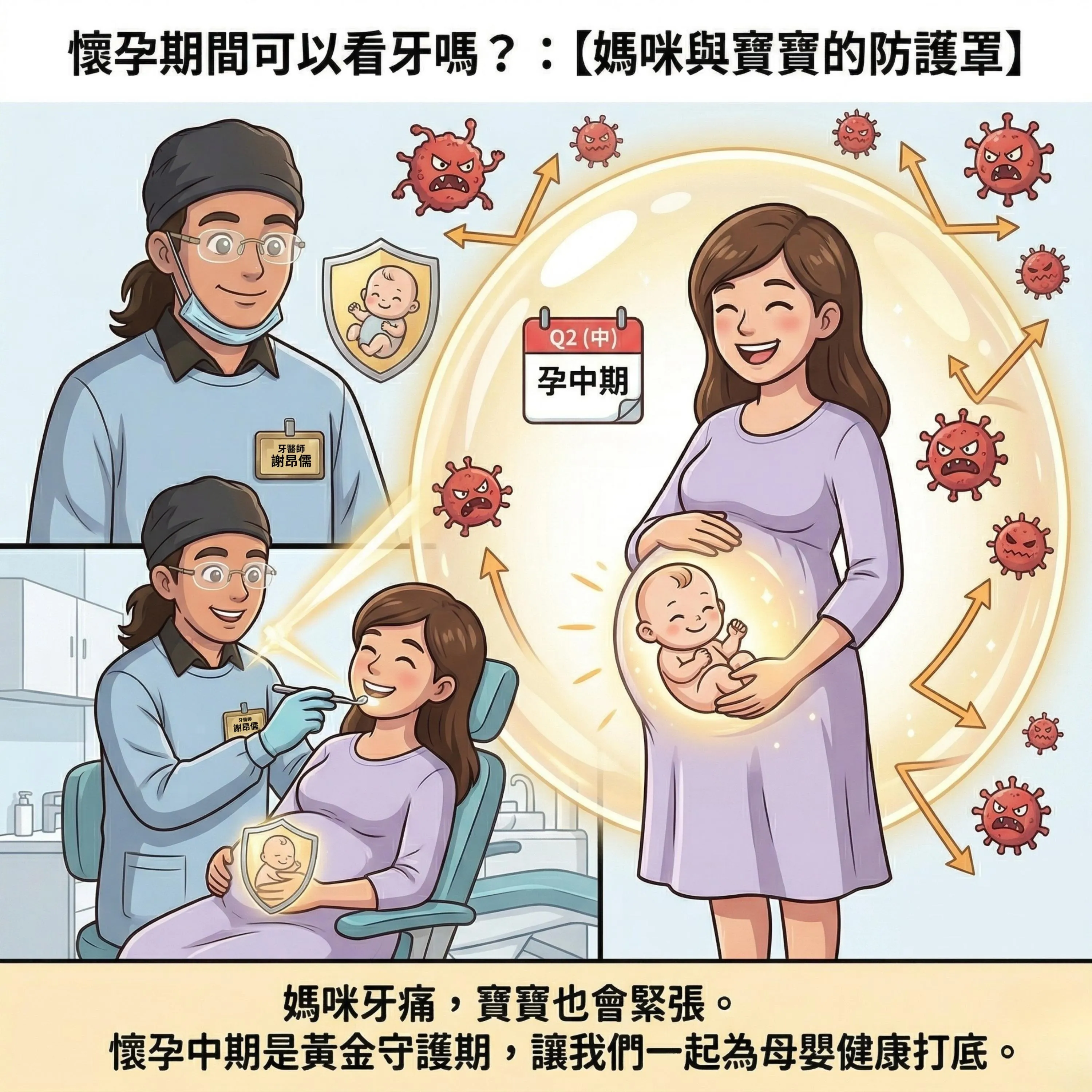 【孕媽咪的牙齒防護罩】懷孕可以看牙嗎？把握「每三個月洗牙」黃金期，守護母嬰口腔健康｜三重洗牙｜三重牙醫｜三重牙醫推薦｜台北洗牙｜台北牙醫｜台北牙醫推薦