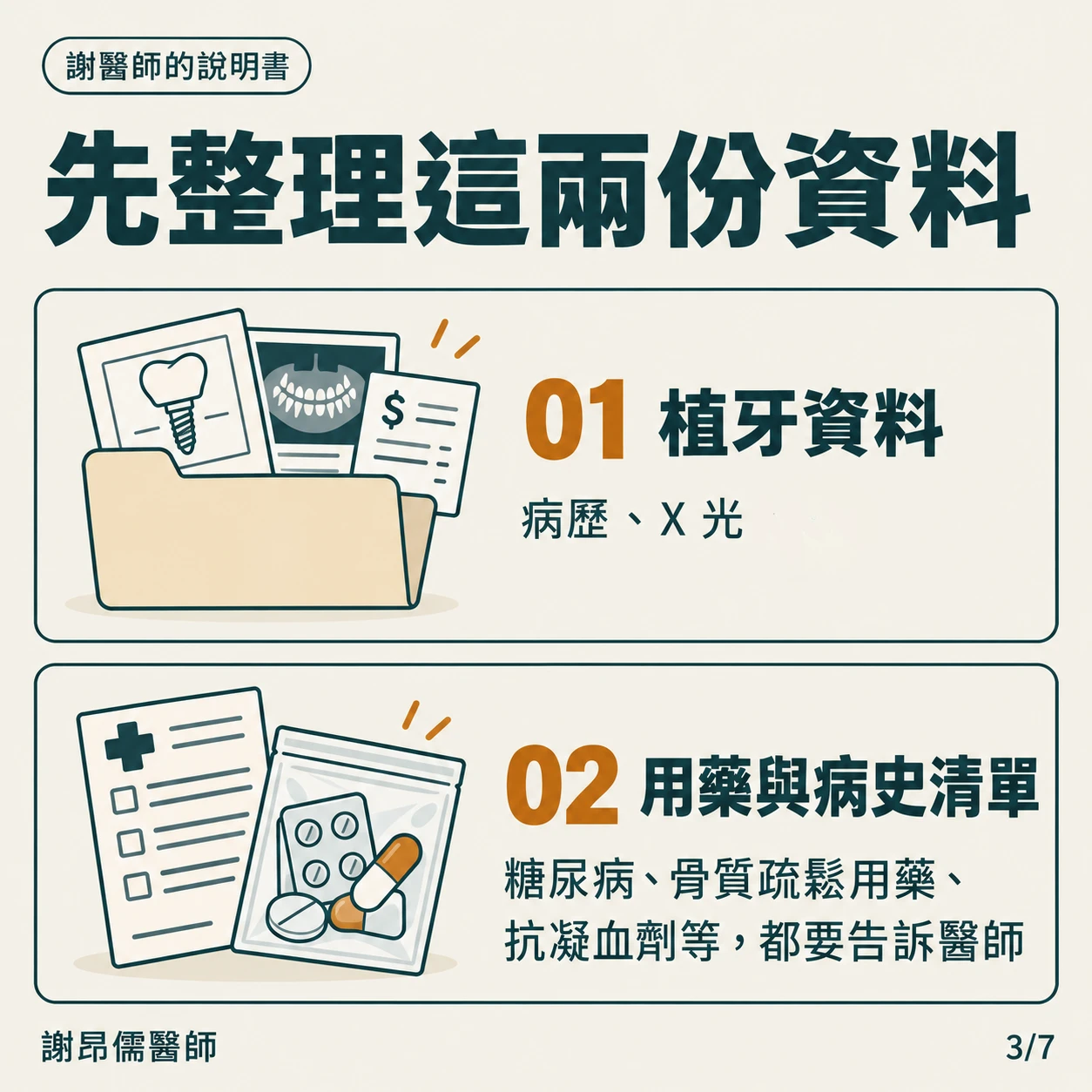 看植牙前整理用藥與病史清單,可直接拍下藥袋