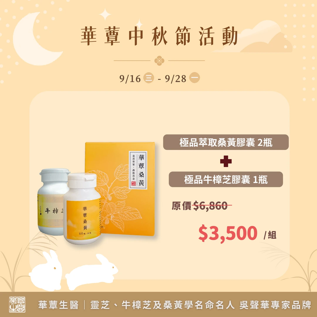 《華蕈中秋節優惠》極品牛樟芝膠囊 1瓶 + 桑黃膠囊 2瓶